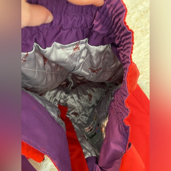 Vintage men ski overall insulated pants pockets size 38 red snowboard trousers - Picture 11 of 12